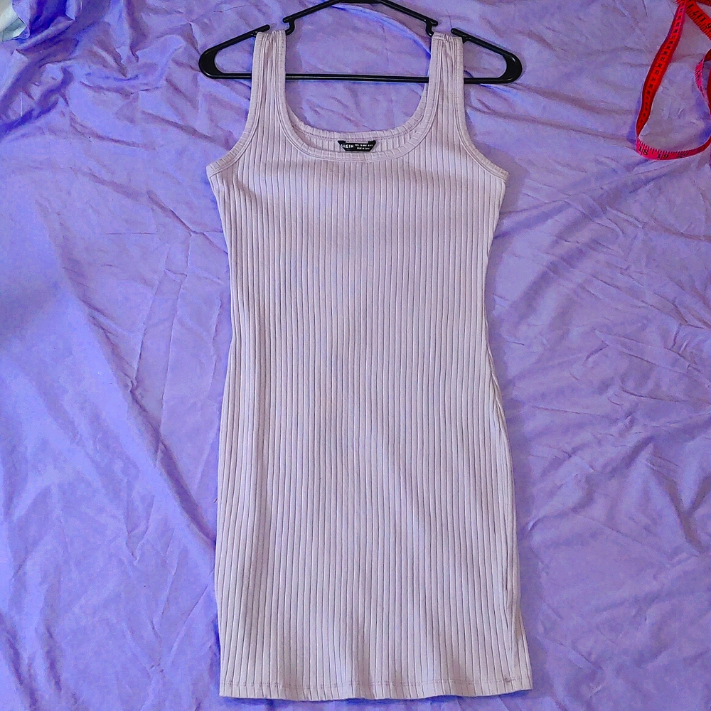 SHEIN * LAVENDER RIBBED BODYCON DRESS * SIZE L * STRETCHY * TANK TOP DRESS